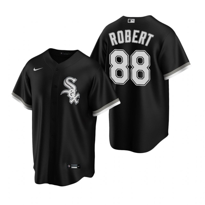 Men Chicago White Sox 88 Luis Robert Black 2020 Nike Cool Base Jersey