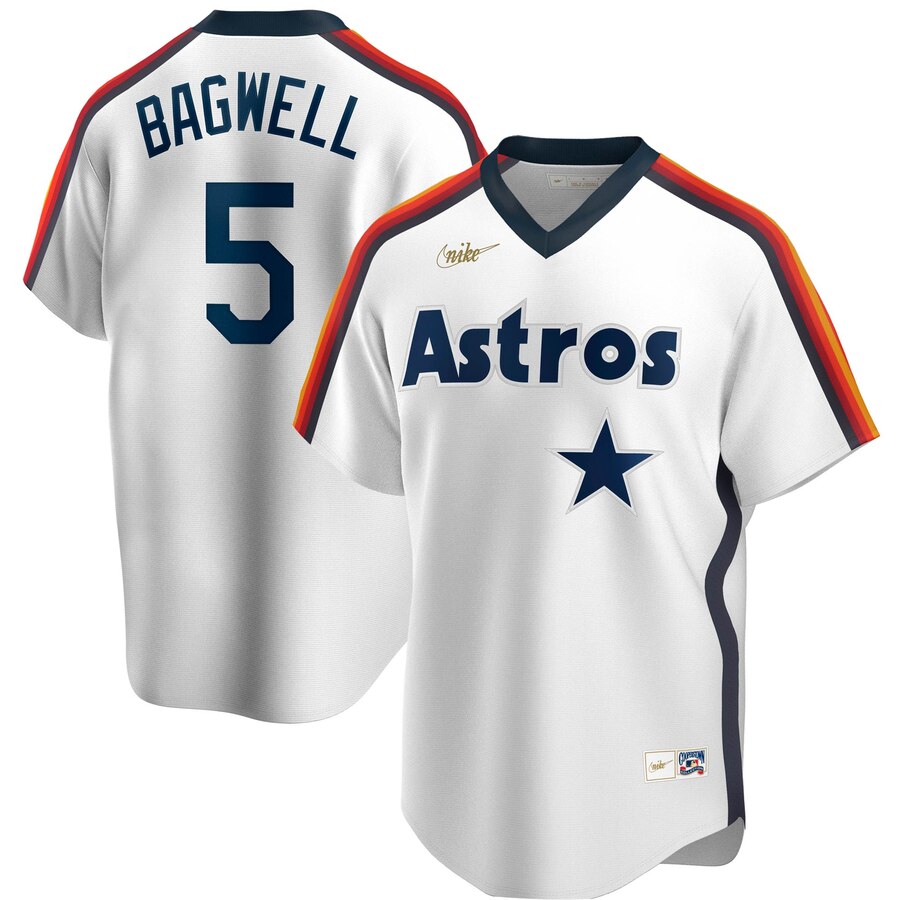 Men Houston Astros 5 Jeff Bagwell Nike Home Cooperstown Collection Logo Player MLB Jersey White