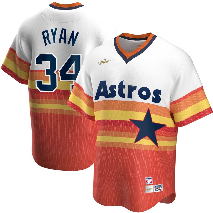 Men Houston Astros 34 Nolan RyanNike Home Cooperstown Collection