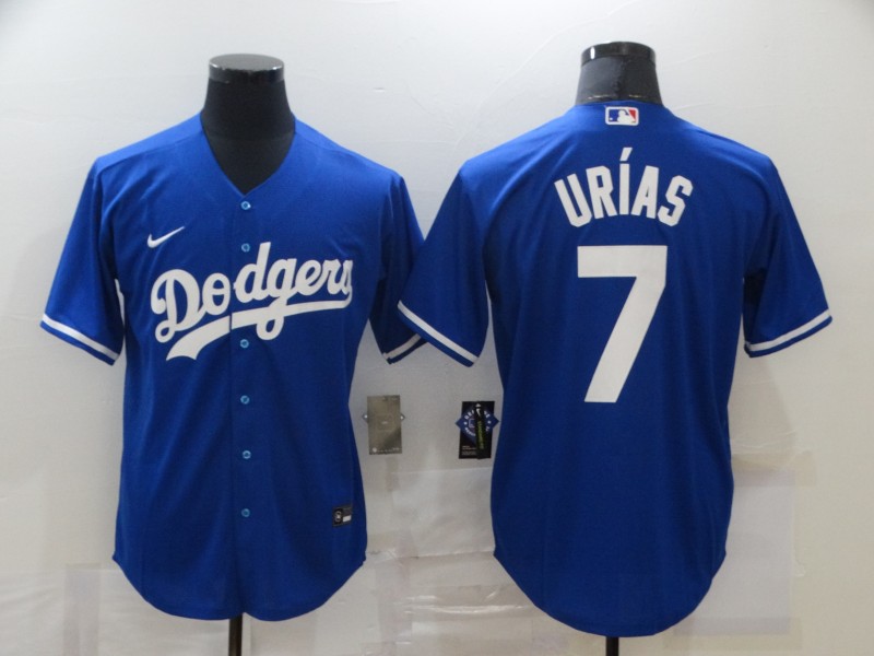 Men Los Angeles Dodgers 7 Julio Urias Royal 2020 Nike Cool Base Jersey