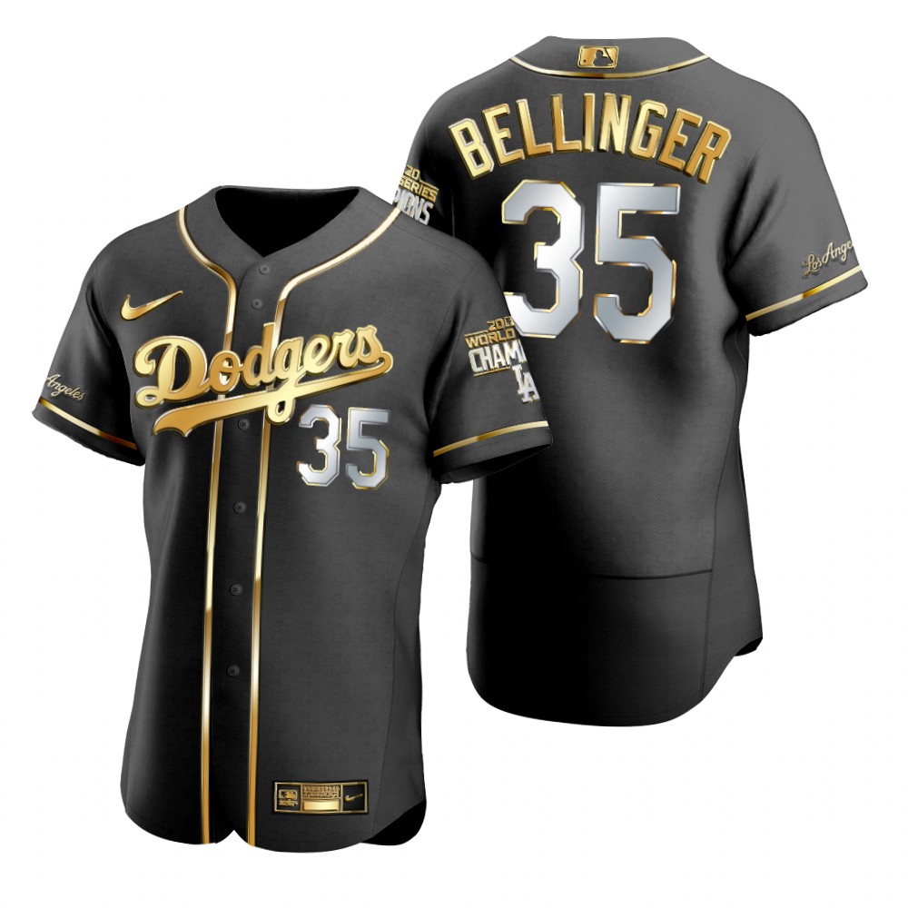 Men Los Angeles Dodgers 35 Cody Bellinger Black 2020 World Serie