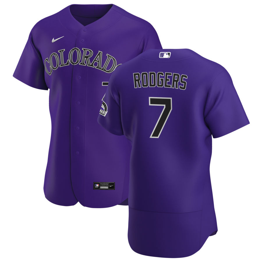 Men Colorado Rockies 7 Brendan Rodgers Men Nike Purple Alternate