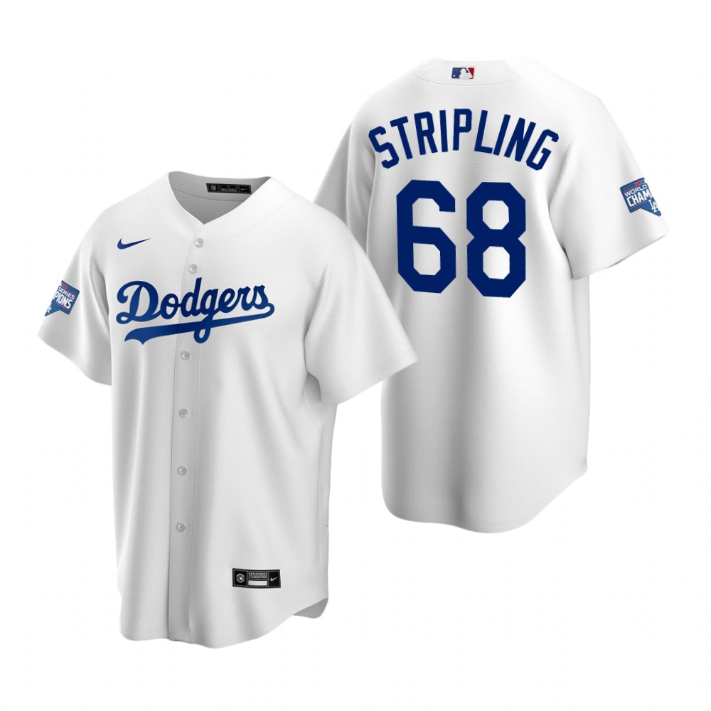 Men Los Angeles Dodgers 68 Ross Stripling White 2020 World Serie