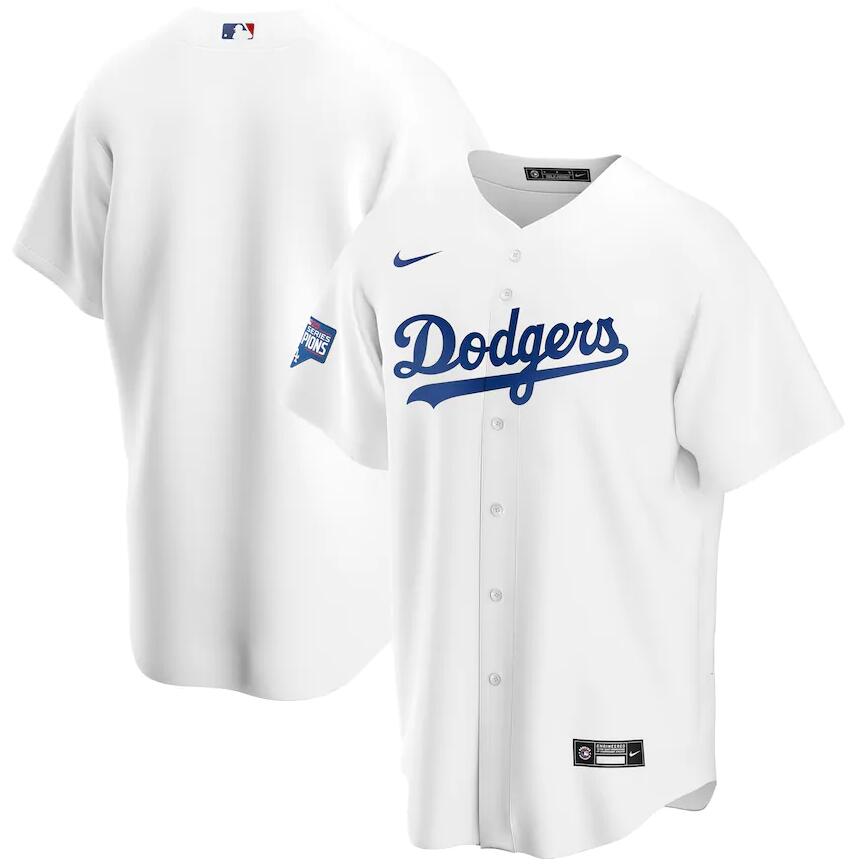 Men Los Angeles Dodgers Blank White Nike 2020 World Series Champions Cool Base Jersey