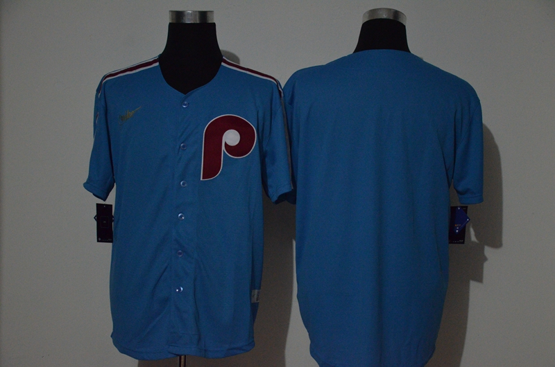 Men Philadelphia Phillies Blank Blue Nike Cooperstown Collection Jersey