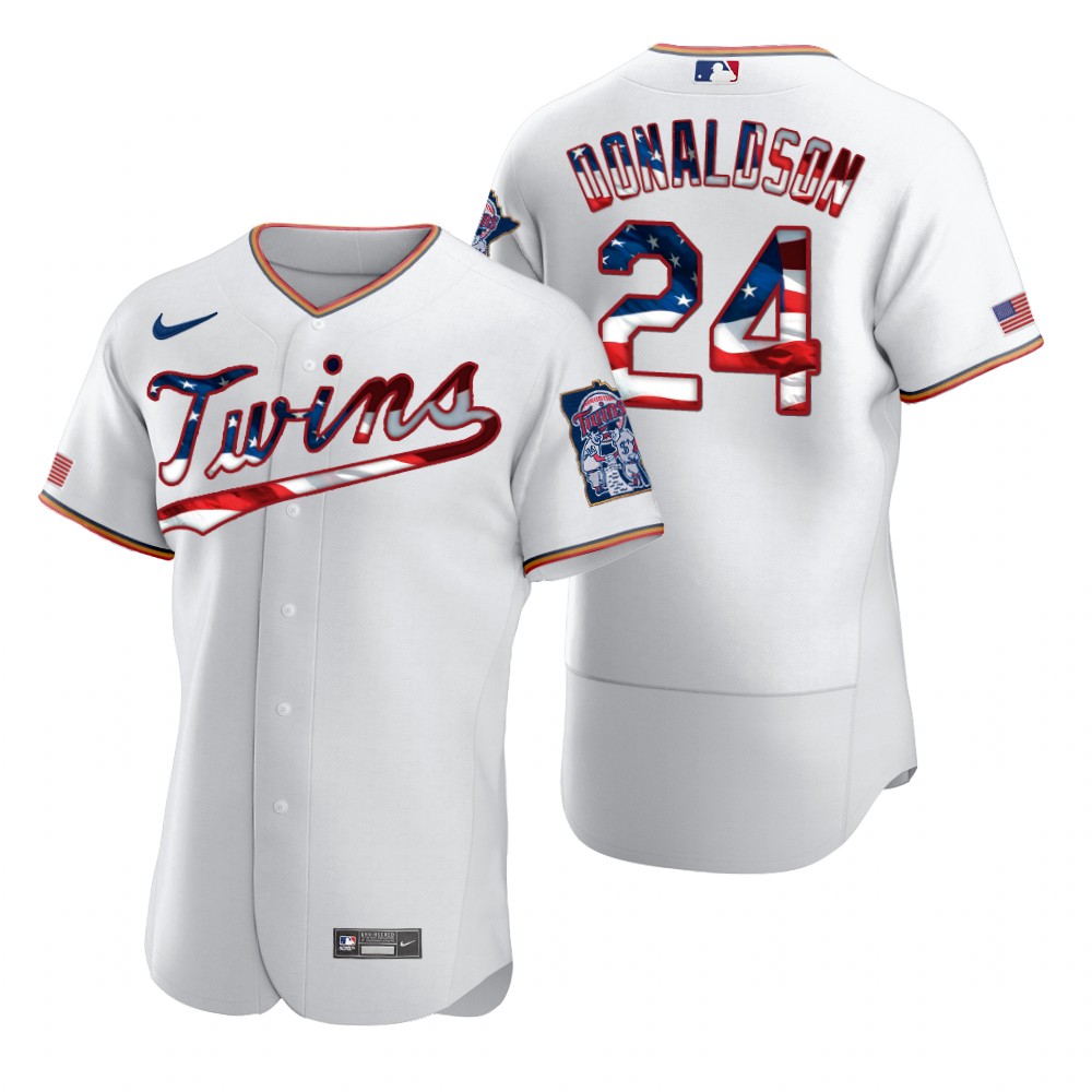 Men Minnesota Twins 24 Josh Donaldson Men Nike White Fluttering 