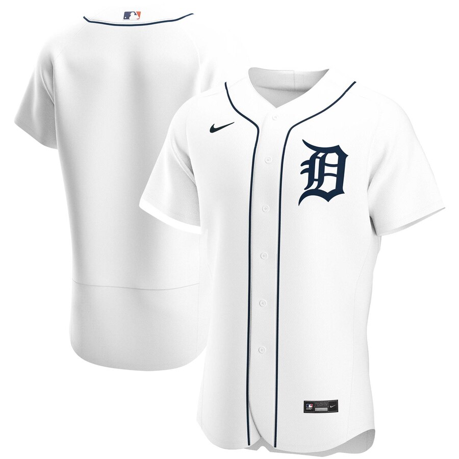 Men Detroit Tigers Men Nike White Home 2020 Flex Base Official T