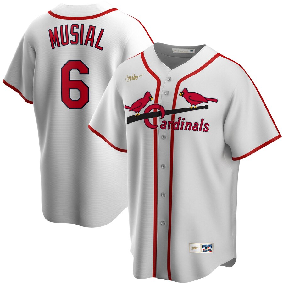 Men St  Louis St.Louis Cardinals 6 Stan Musial Nike Home Cooperstown Collection Player MLB Jersey Wh