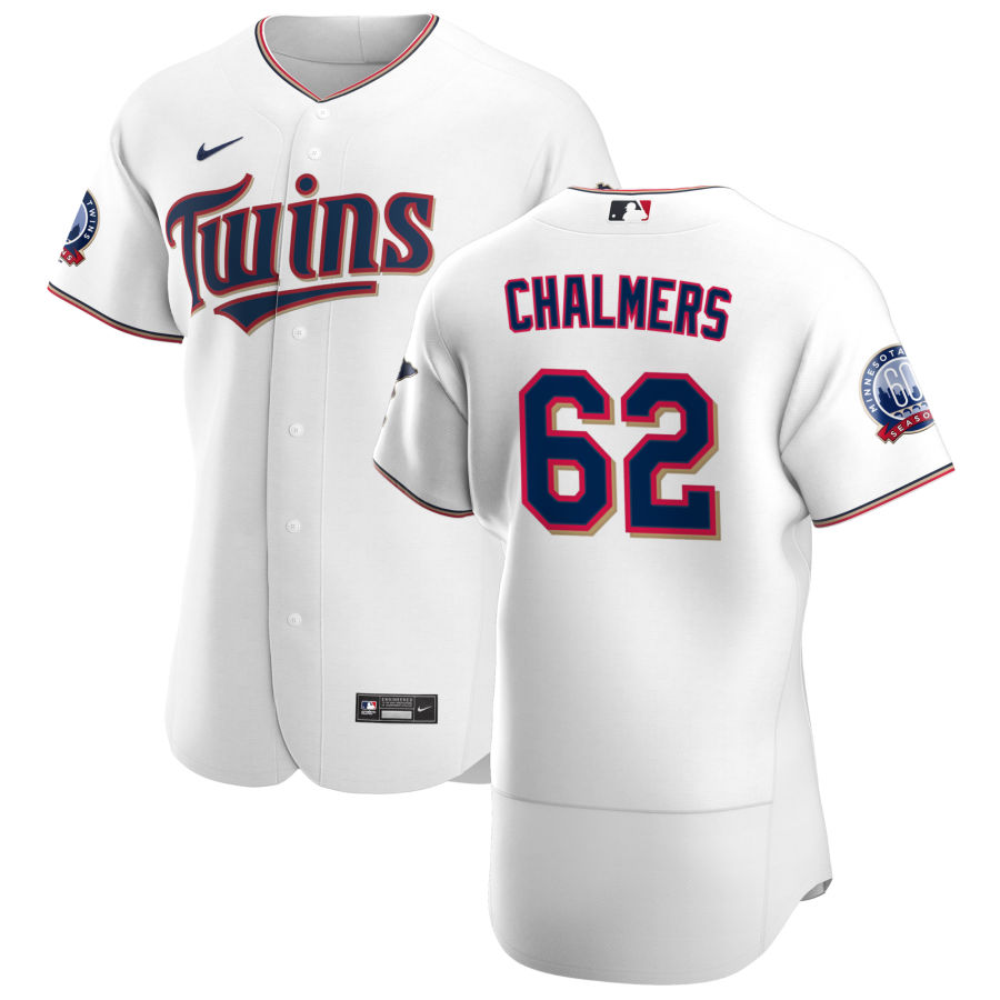 Men Minnesota Twins 62 Dakota Chalmers Men Nike White Home 2020 60th Season Flex Base Team MLB Jerse