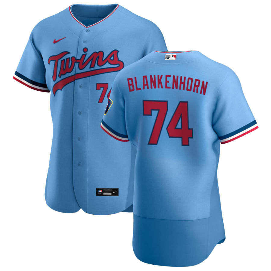 Men Minnesota Twins 74 Travis Blankenhorn Men Nike Light Blue Al