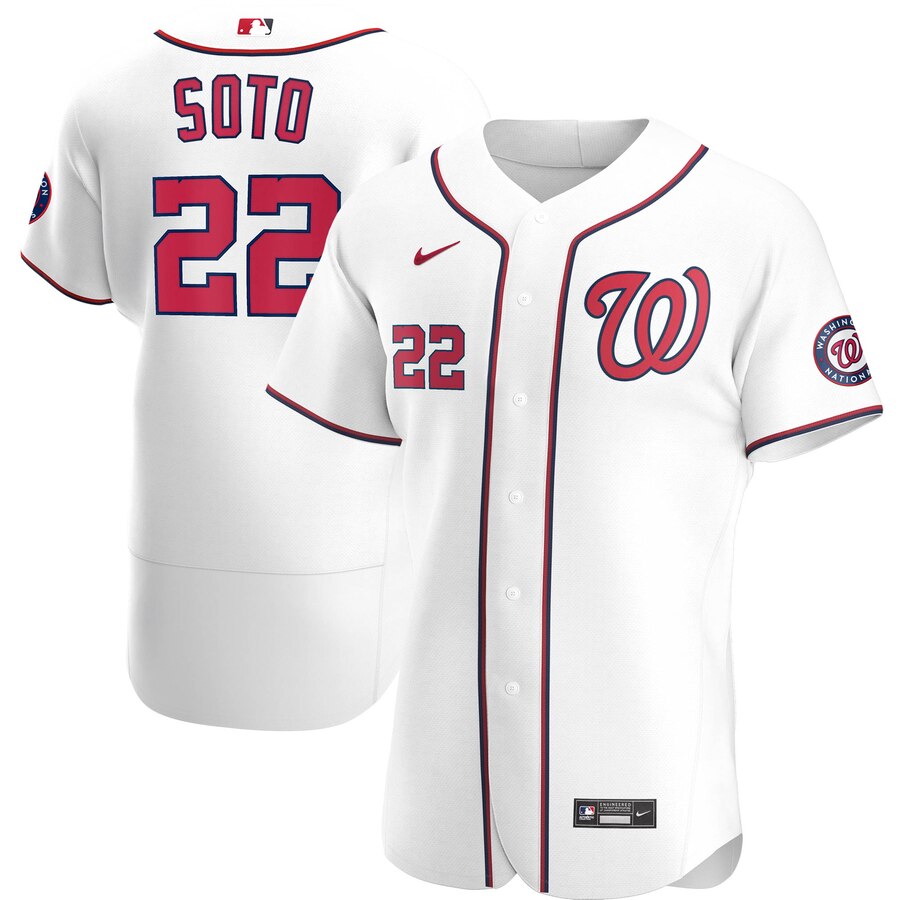 Men Washington Nationals 22 Juan Soto Men Nike White Home 2020 F