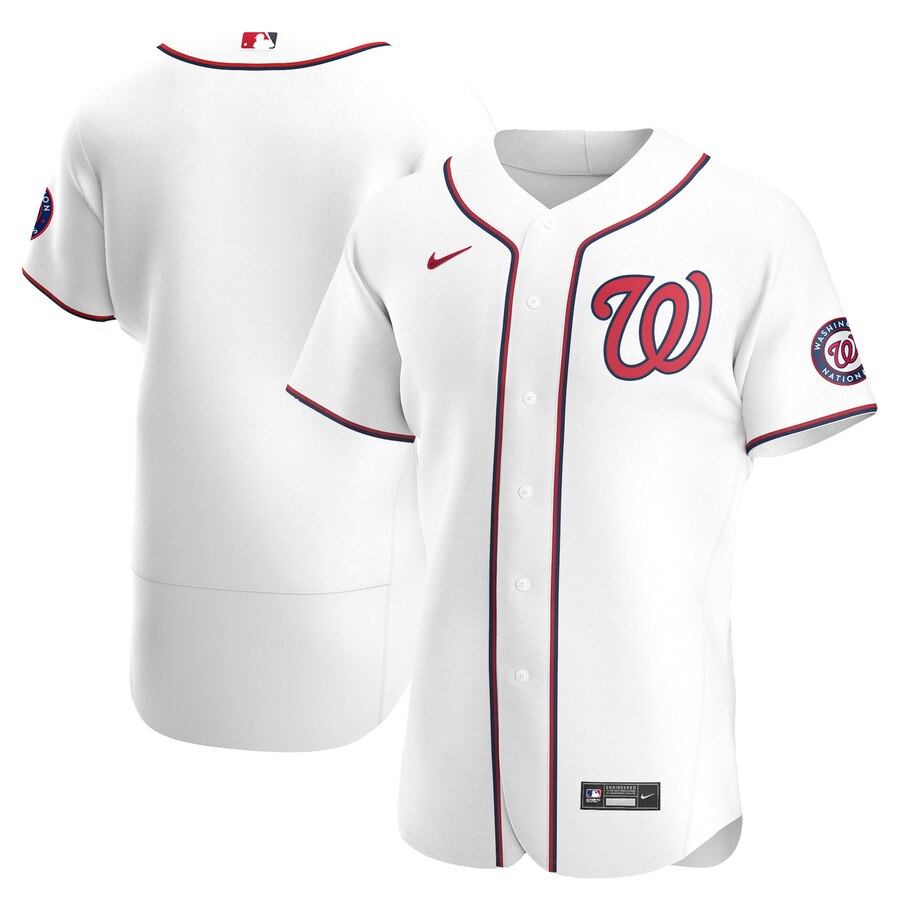 Men Washington Nationals Men Nike White Home 2020 Flex Base Team