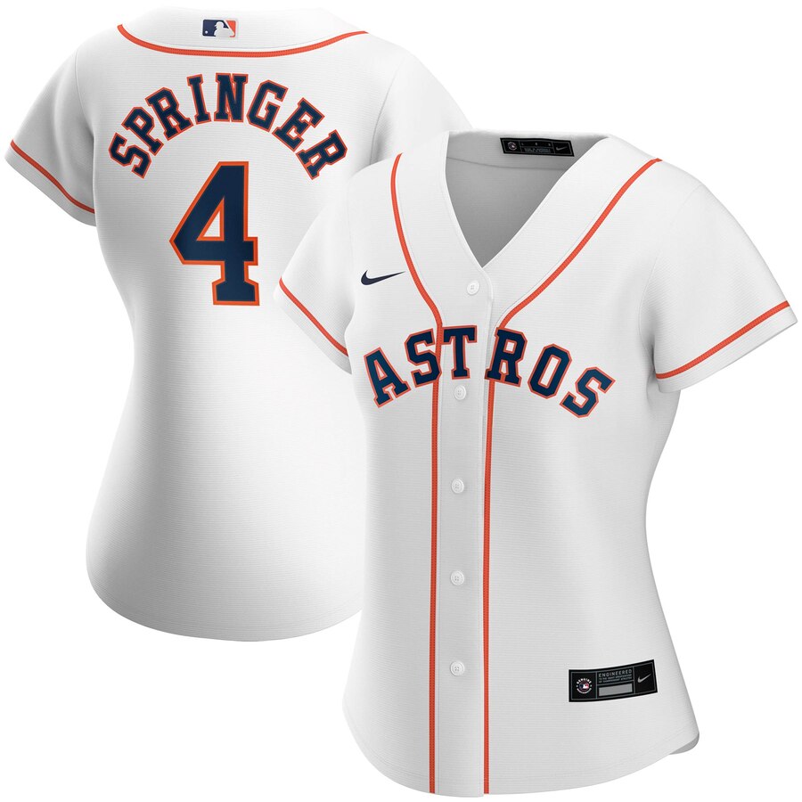 Houston Astros 4 George Springer Nike Women Home 2020 MLB Player