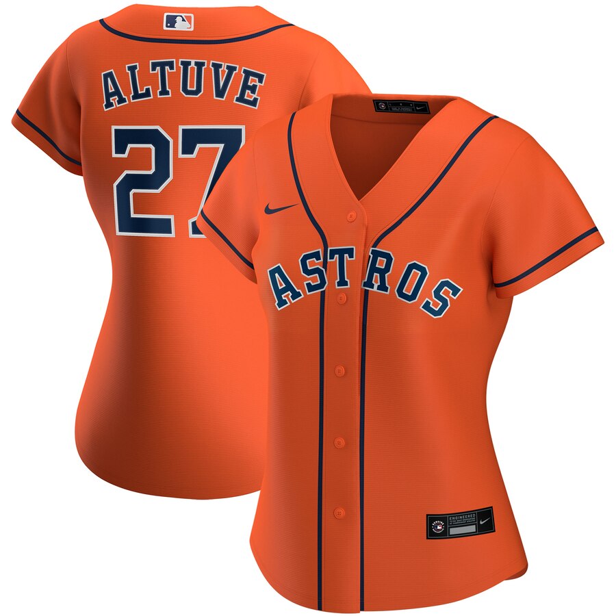 Houston Astros 27 Jose Altuve Nike Women Alternate 2020 MLB Play