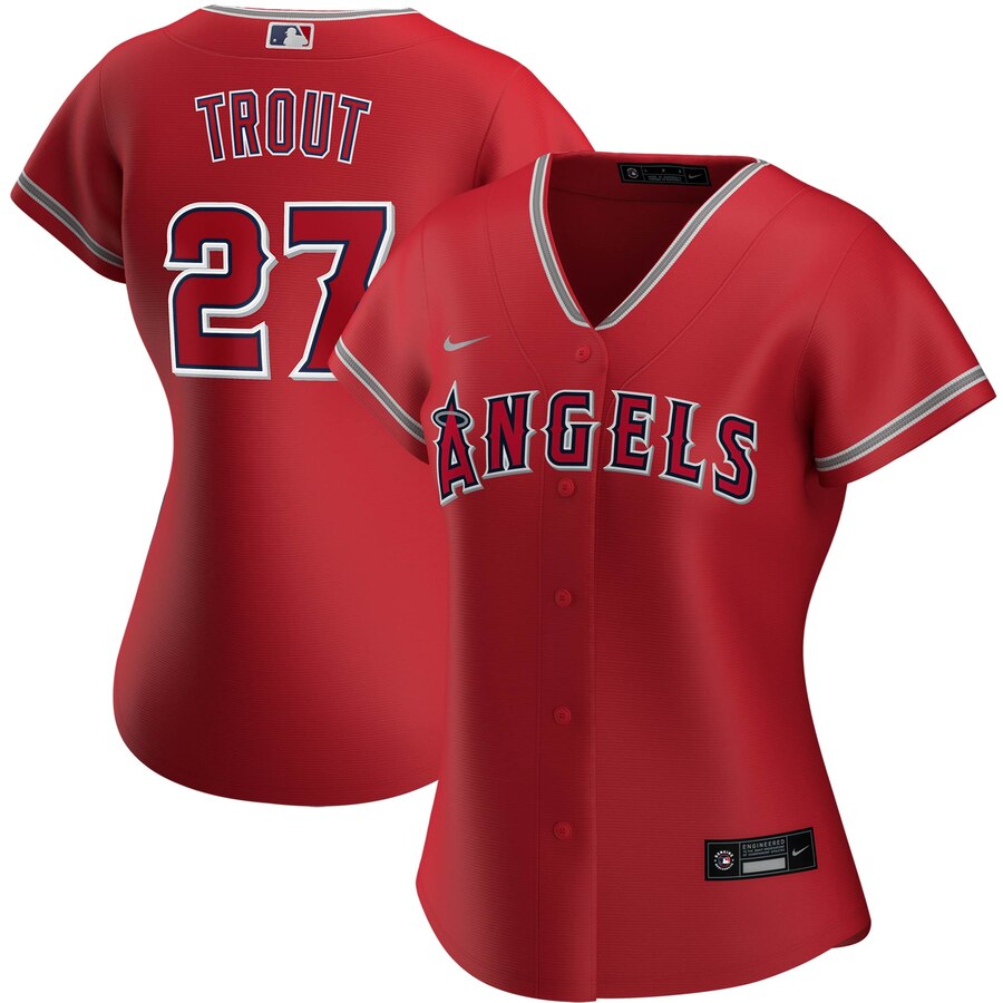 Los Angeles Angels 27 Mike Trout Nike Women Alternate 2020 MLB P