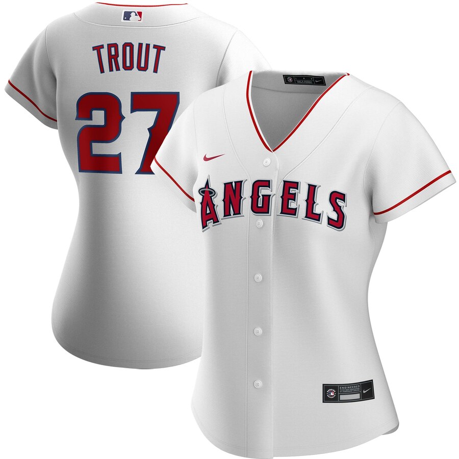 Los Angeles Angels 27 Mike Trout Nike Women Home 2020 MLB Player