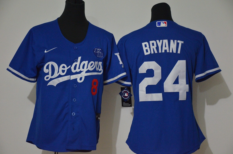 Los Angeles Dodgers 8 24 Kobe Bryant Women Nike Blue Cool Base 2