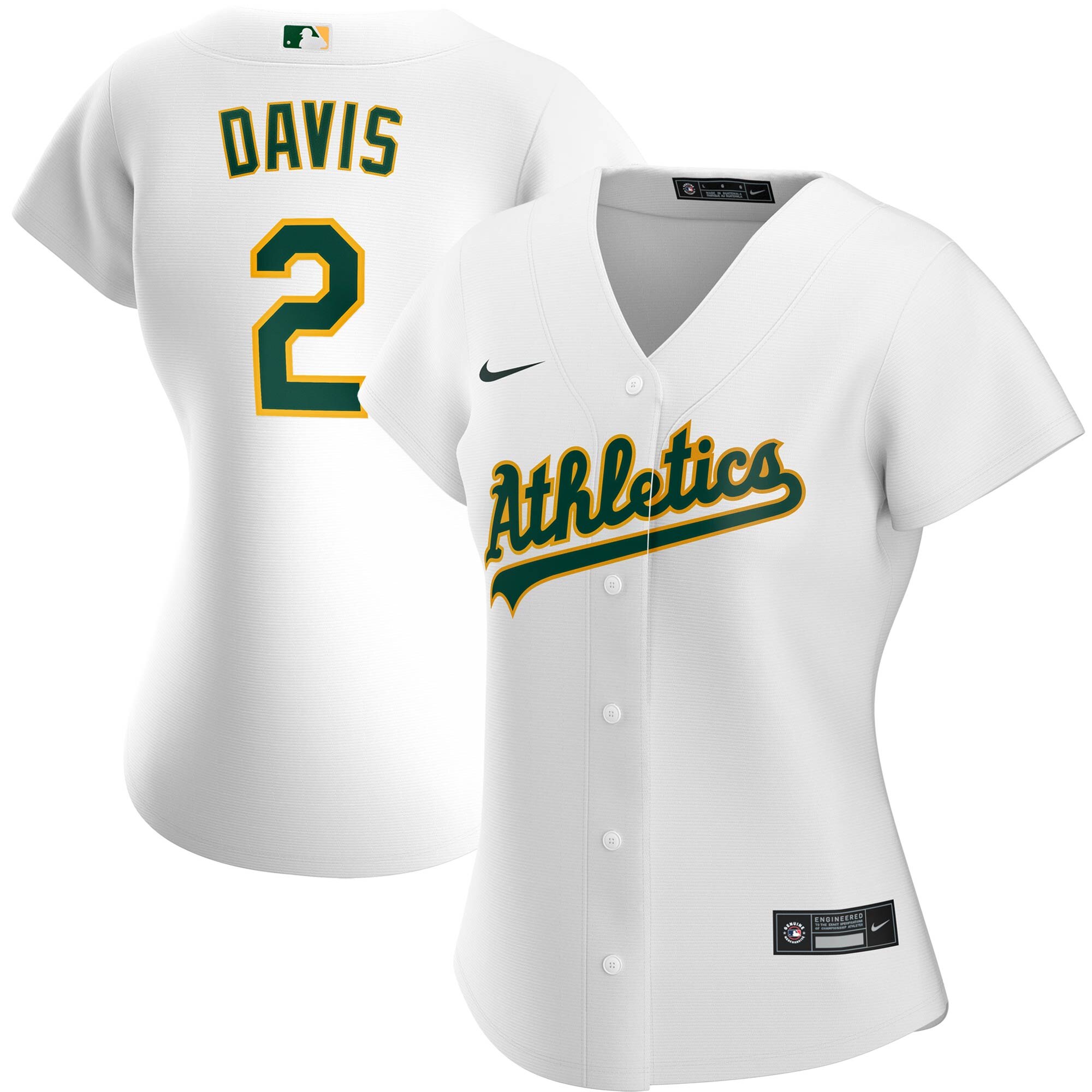 Oakland Athletics 2 Khris Davis Nike Women Home 2020 MLB Player Jersey White