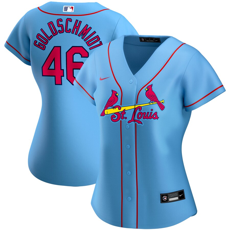 St  Louis St.Louis Cardinals 46 Paul Goldschmidt Nike Women Alternate 2020 MLB Player Jersey Light B