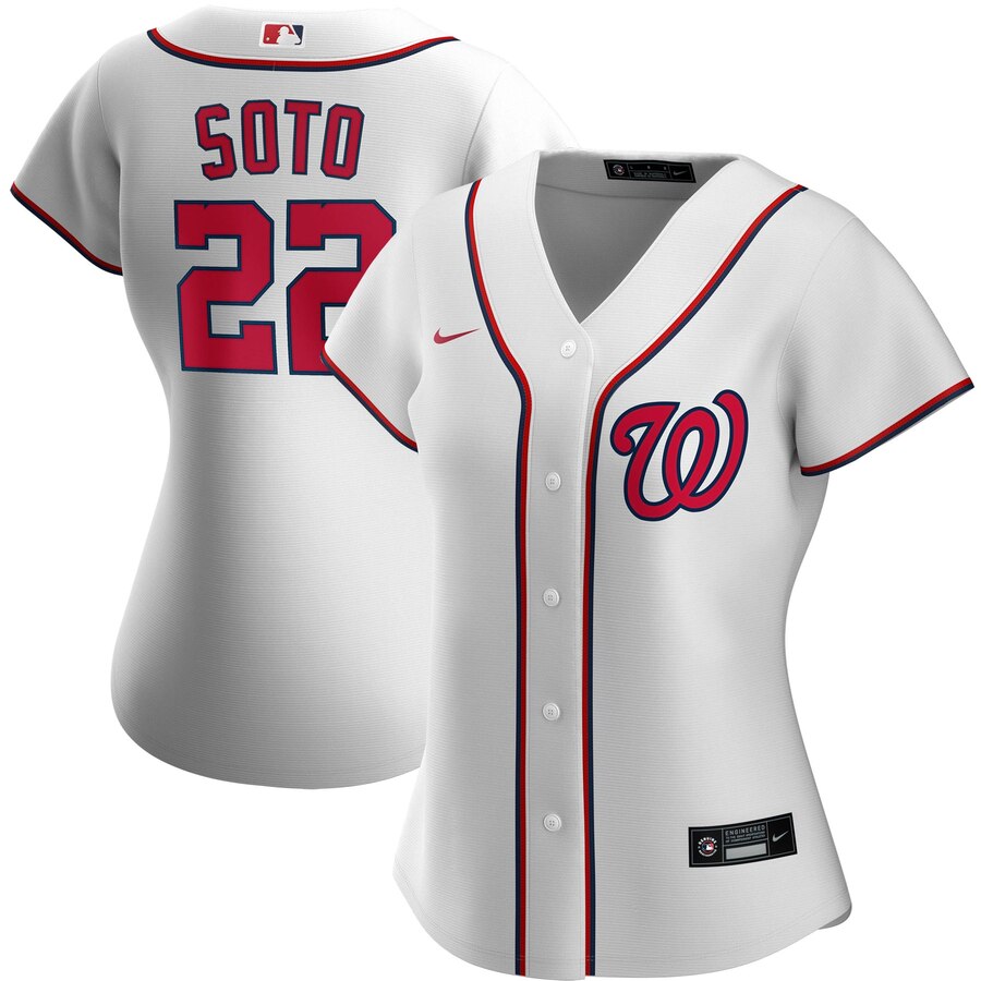 Washington Nationals 22 Juan Soto Nike Women Home 2020 MLB Playe