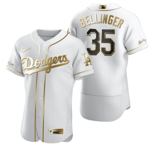 Men Los Angeles Dodgers Cody Bellinger 35 2020 World Series Champions Golden Limited Authentic Jerse