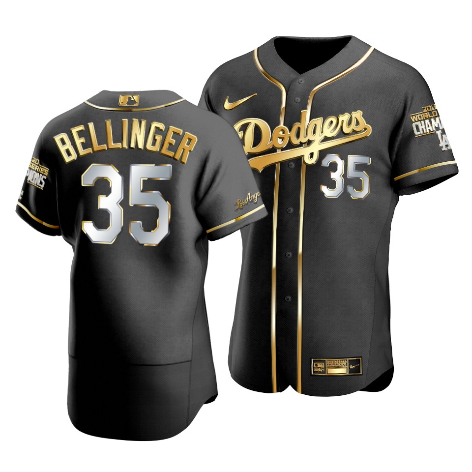 Men Los Angeles Dodgers Cody Bellinger 35 2020 World Series Champions Golden Limited Authentic Jerse