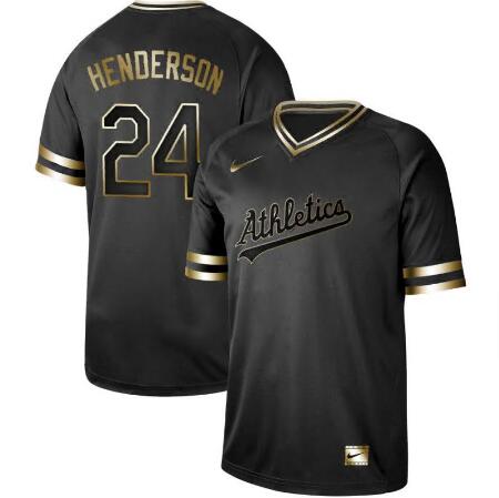 Oakland Athletics  24 Ricky Henderson Oakland Athletics Black Go