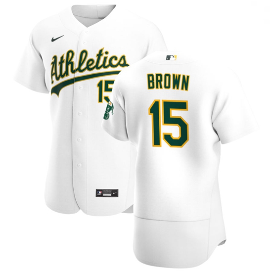 Oakland Athletics 15 Seth Brown Men Nike White Home 2020 Authent