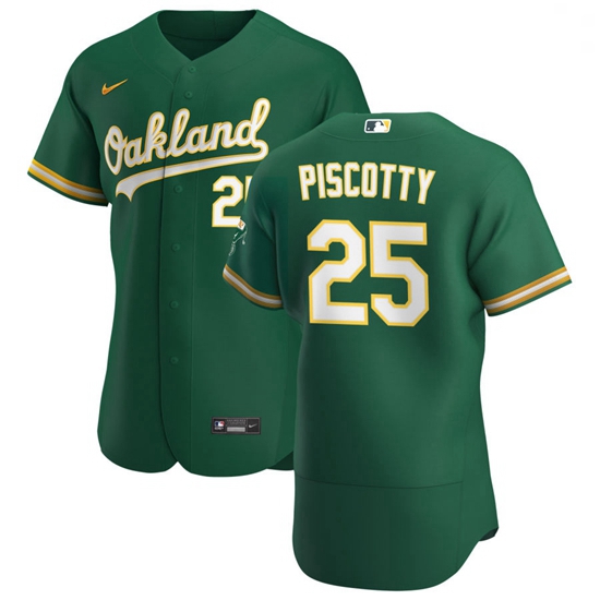 Oakland Athletics 25 Stephen Piscotty Men Nike Kelly Green Alternate 2020 Authentic Player MLB Jerse