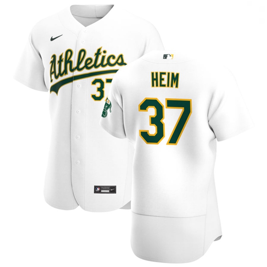 Oakland Athletics 37 Jonah Heim Men Nike White Home 2020 Authent