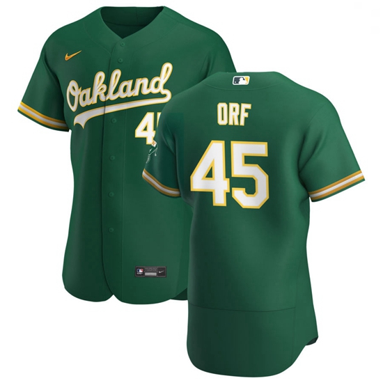 Oakland Athletics 45 Nate Orf Men Nike Kelly Green Alternate 2020 Authentic Player MLB Jersey