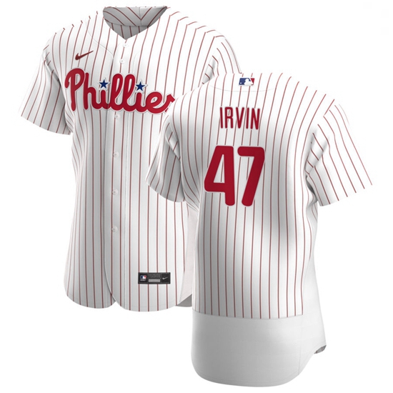 Philadelphia Phillies 47 Cole Irvin Men Nike White Home 2020 Authentic Player MLB Jersey