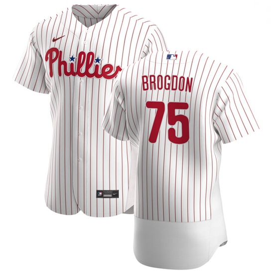 Philadelphia Phillies 75 Connor Brogdon Men Nike White Home 2020 Authentic Player MLB Jersey