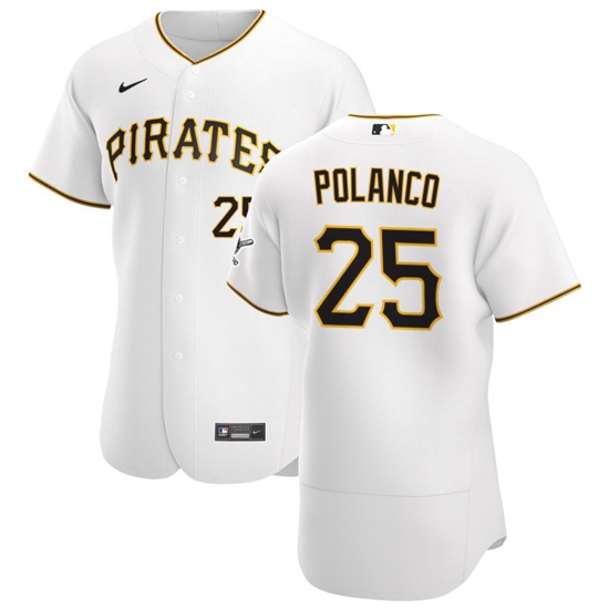 Pittsburgh Pirates 25 Gregory Polanco Men Nike White Home 2020 A