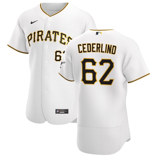 Pittsburgh Pirates 62 Blake Cederlind Men Nike White Home 2020 A