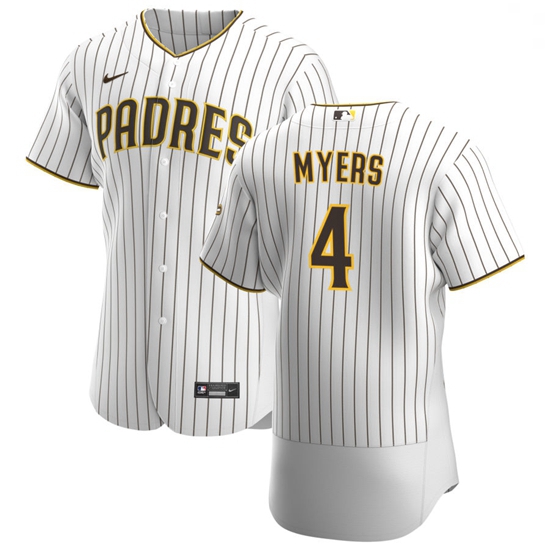 San Diego Padres 4 Wil Myers Men Nike White Brown Home 2020 Authentic Player Jersey