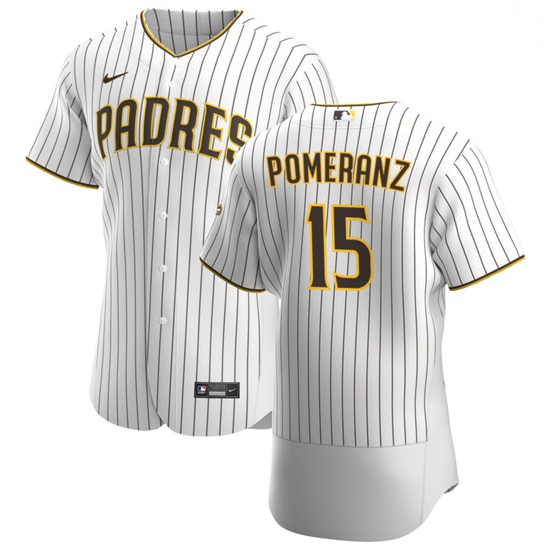 San Diego Padres 15 Drew Pomeranz Men Nike White Brown Home 2020