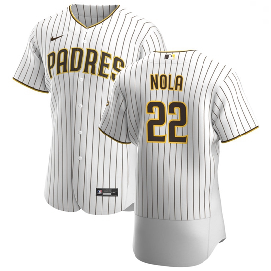 San Diego Padres 22 Austin Nola Men Nike White Brown Home 2020 A