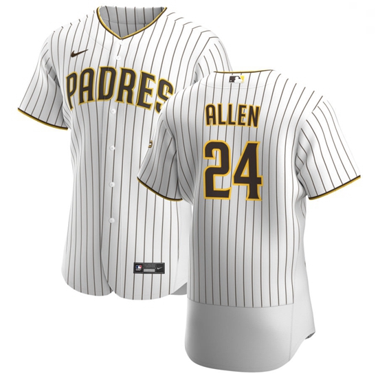 San Diego Padres 24 Greg Allen Men Nike White Brown Home 2020 Au