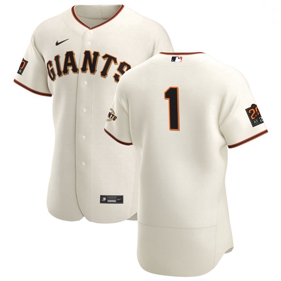 San Francisco Giants 1 Mauricio Dubon Men Nike Cream Home 2020 Authentic 20 at 24 Patch Player MLB J