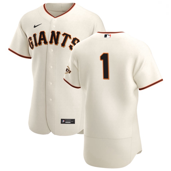 San Francisco Giants 1 Mauricio Dubon Men Nike Cream Home 2020 Authentic Player MLB Jersey