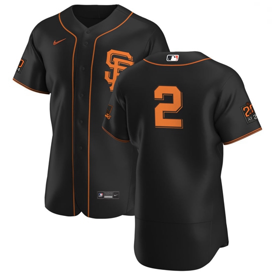 San Francisco Giants 2 Daniel Robertson Men Nike Black Alternate 2020 Authentic 20 at 24 Patch Playe