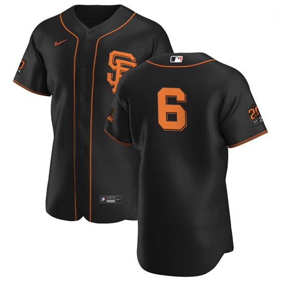 San Francisco Giants 6 Steven Duggar Men Nike Black Alternate 2020 Authentic 20 at 24 Patch Player M