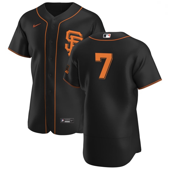 San Francisco Giants 7 Donovan Solano Men Nike Black Alternate 2020 Authentic Player MLB Jersey