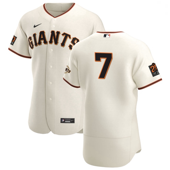 San Francisco Giants 7 Donovan Solano Men Nike Cream Home 2020 Authentic 20 at 24 Patch Player MLB J