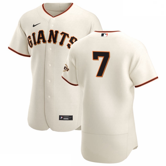 San Francisco Giants 7 Donovan Solano Men Nike Cream Home 2020 Authentic Player MLB Jersey