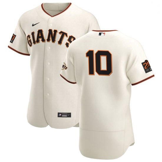 San Francisco Giants 10 Evan Longoria Men Nike Cream Home 2020 Authentic 20 at 24 Patch Player MLB J