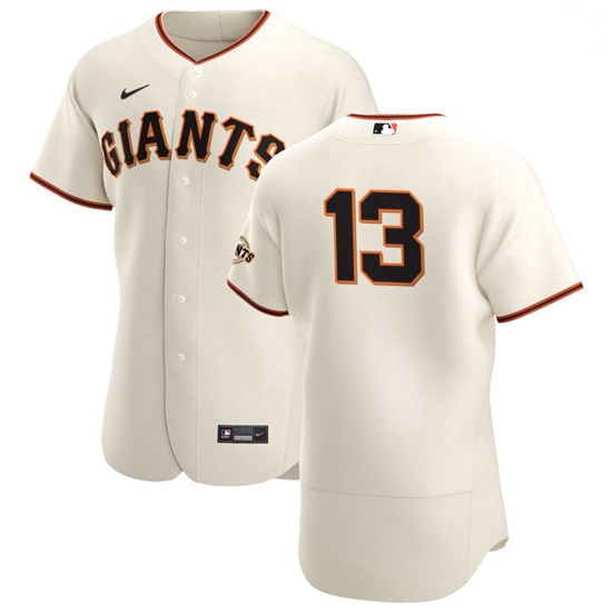 San Francisco Giants 13 Austin Slater Men Nike Cream Home 2020 A