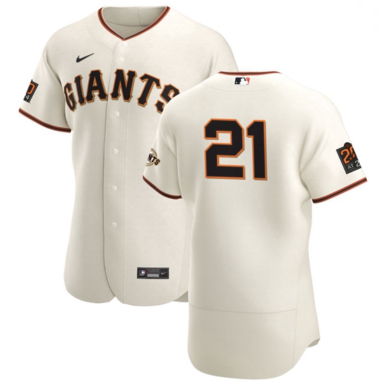 San Francisco Giants 21 Joey Bart Men Nike Cream Home 2020 Authentic 20 at 24 Patch Player MLB Jerse