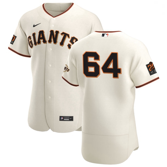 San Francisco Giants 64 Shaun Anderson Men Nike Cream Home 2020 Authentic 20 at 24 Patch Player MLB 